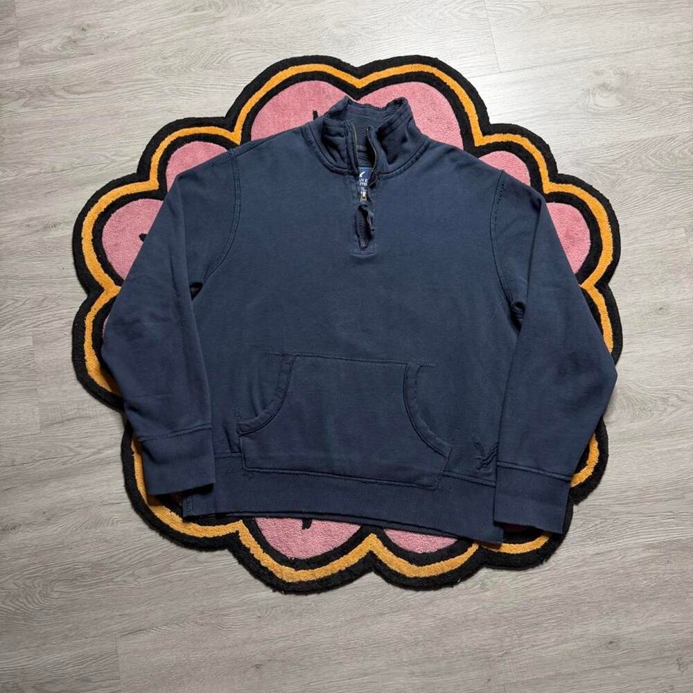 Vintage Y2K American Eagle 1/4 Zip Pullover Sweatshirt Size XL Navy Blue